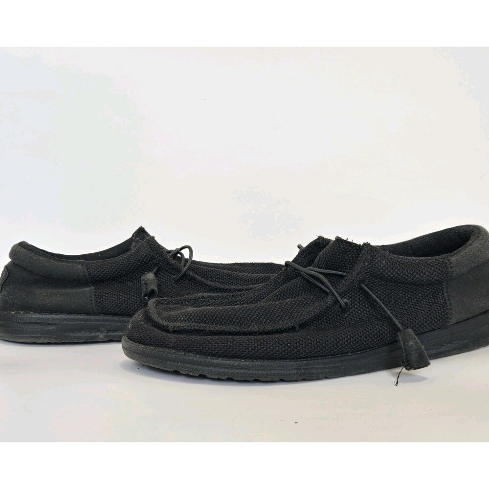 Hey Dude Shoes Mens Size 10 Wally Funk Mono Slip On Black Shade Loafer